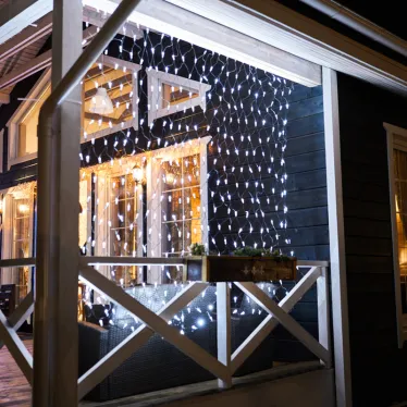 Гирлянда "Сеть" 2,5х2,5м, черный ПВХ, 432 LED Белые | 215-031 | NEON-NIGHT