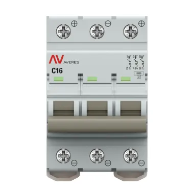 Выключатель автоматический AV-10 DC 3P 16A (C) 10kA  AVERES |mcb10-DC-3-16C-av| EKF