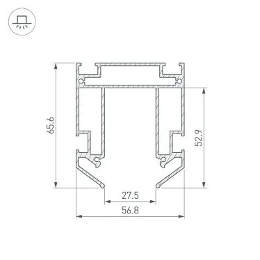 Профиль-держатель MAG-STRETCH-ORIENT-2000 (Arlight, Алюминий) | 036147 | Arlight