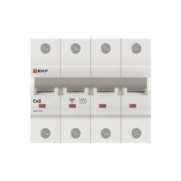 Автоматический выключатель ВА 47-125 4P 40А (C) 15кА PROXIMA  | mcb47125-4-40C | EKF