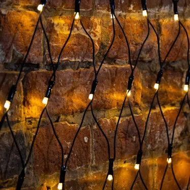 Гирлянда Сеть 2х2х1.5м, свечение с динамикой, черный ПВХ, 136 LED, 230 В, цвет: Тёплый белый | 215-006 | NEON-NIGHT