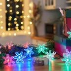 Гирлянда светодиодная "Снежинки" 30 LED МУЛЬТИКОЛОР 4,4 метра с контроллером | 303-065 | NEON-NIGHT