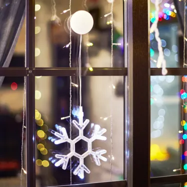 Фигура светодиодная Снежинка на присоске с подвесом, цвет белый | 501-019 | NEON-NIGHT