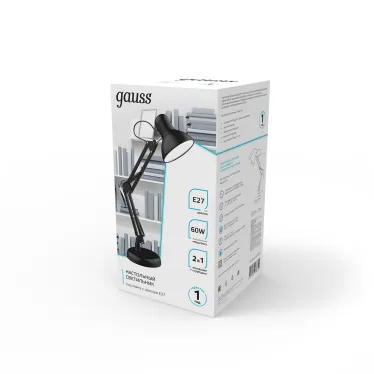 Светильник настольный GTL002 60W 220-240V E27 черный струбцина и основание 1/12 | GT0022 | Gauss