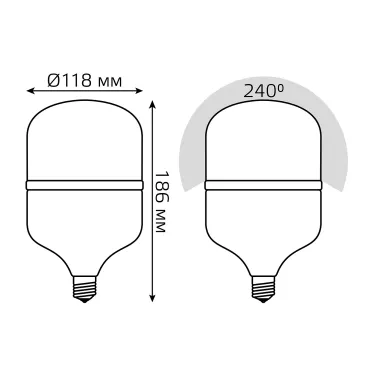 Лампа светодиодная Elementary LED T120 E27 42W 3600lm 180-240V 4000K 1/12 | 63224 | Gauss