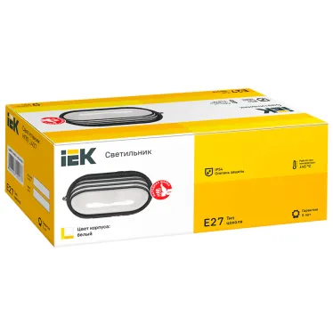 Светильник для ЖКХ НПП 1407 60Вт Е27 IP54 белый/овал ресничка | LNPP0-1407-1-060-K01 | IEK