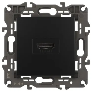Розетка HDMI, Эра Elegance, антрацит, 14-3114-05