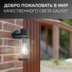 Светильник садово-парковый Vega на стену вниз 10.5*24*14.2cm, 170-240V / 50Hz, 1xE27, Max.60W, IP54 | GD022 | Gauss