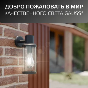 Светильник садово-парковый Vega на стену вниз 10.5*24*14.2cm, 170-240V / 50Hz, 1xE27, Max.60W, IP54 | GD022 | Gauss