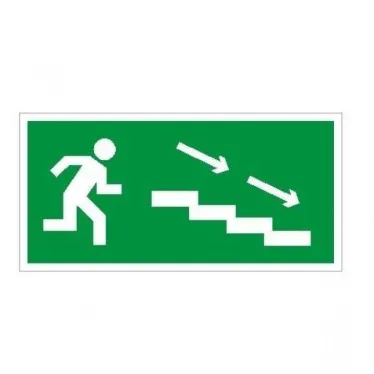 Пиктограмма (наклейка) ПЭУ 004 По лестнице вниз направо (250х115) SIRAH | 2502001880 | Световые Технологии