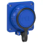                  Розетка встраиваемая 16А/250V/2P+E/IP68 фланец 75х75 мм гибкое крепление крышки NAUTILUS
               
