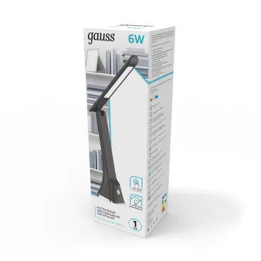 Светильник настольный GTL203 6W 380lm 4000K 170-265V черный диммируемый LED 1/20 | GT2032 | Gauss