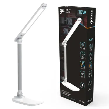 Светильник настольный Qplus GTL504 10W 590lm 3000-6000K 170-265V белый диммируемый USB LED 1/8/16 | GT5041 | Gauss
