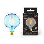 Лампа светодиодная LED Filament Flexible G125-C Sky Blue E27 5W 190lm 1800K 125*178mm 1/10 | 1013802105 | Gauss