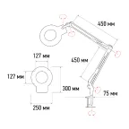 Лупа на струбцине , круглая, 5D, с подсветкой 90 LED, черная | 31-0406 | REXANT