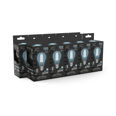 Лампа светодиодная Filament А70 26W 2700lm 4100К Е27 LED 1/10/40 | 102902226 | Gauss