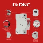 Выключатель автоматический двухполюсный YON max MD63S 4,5кА 2п C 2А | MD63S-2PC2 | DKC