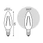 Лампа светодиодная Filament Свеча 13W 1150lm 4100К Е14 LED 1/10/50 | 103801213 | Gauss