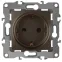 Розетка 2P+E Schuko со шторками, 16A-250В, Эра12, бронза, 12-2102-13
