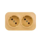 Quteo розетка двойная наружная с заземлением без шторок -16 A - 250 В IP 20 - Дерево