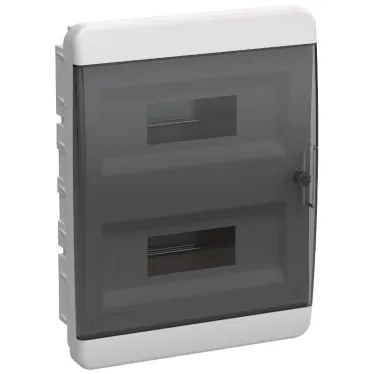 Корпус пластиковый встраиваемый на 24 модуля ЩРВ-П-24 IP41 TEKFOR черная прозрачная дверь