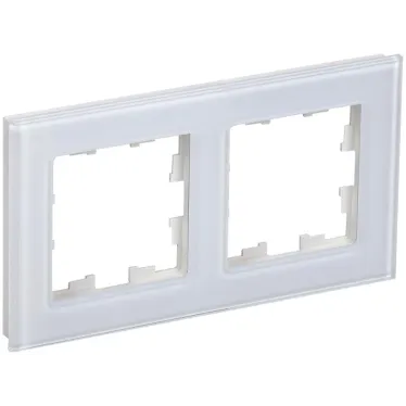 BRITE Рамка 2 поста РУ-2-2-БрБ стекло белый