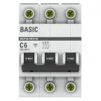 Выключатель автоматический трехполюсный 6А С ВА47-29 4.5кА