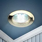 Светильник встраиваемый литой MR16 KL1 GD 12V, 50W золото (100/2100)