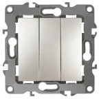 Выключатель тройной, 10АХ-250В, Эра12, перламутр,12-1107-15