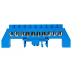 Шина 0 N (8х12мм) 10 отверстий латунь синий нейлоновый корпус комбинированный розничный стикер PROxima