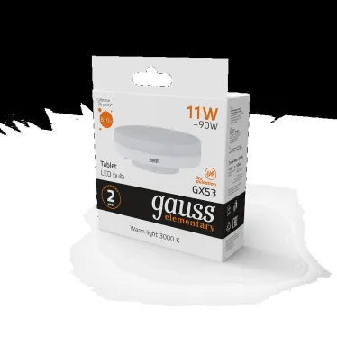 Лампа светодиодная LED 11 Вт 810 лм 3000К таблетка теплый GX53 AC 220В Elementary Gauss