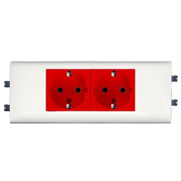 Mosaic-New Розетка двойная 2К+3 с заземлением 65мм