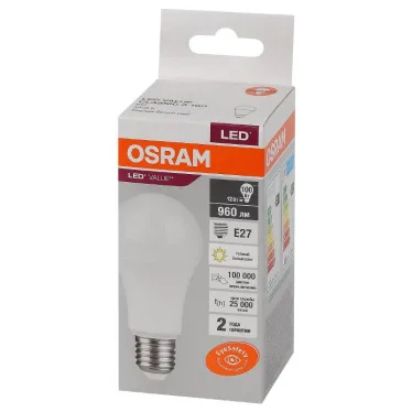 Лампа светодиодная LED 12 Вт E27 3000К 960Лм груша 220 В (замена 100Вт) OSRAM