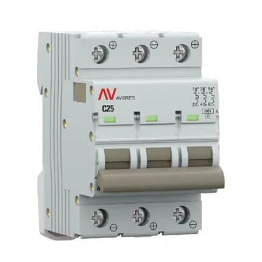 Выключатель автоматический AV-6 DC 3P 25A (C) 6kA AVERES