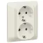 Galea Life Розетка двойная с заземлением со шторками pearl