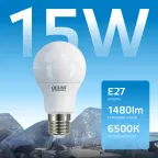 Лампа светодиодная LED 15 Вт 1480 лм 6500К А60 груша холодный E27 AC 220В Elementary Gauss