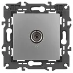 Розетка TV одиночная, Эра Elegance, алюминий, 14-3101-03