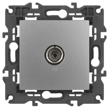 Розетка TV одиночная, Эра Elegance, алюминий, 14-3101-03