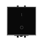 Avanti Выключатель двухполюсный одноклавишный модульный, , Черный квадрат, 2 модуля