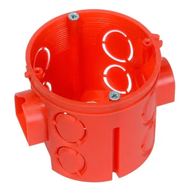 Коробка установочная углубленная 80-0510С безгалогенная (HF) 68х62 с саморезами (140шт/кор)