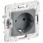 SKANDY Розетка с заземлением с защитными шторками 16А безвинтовое крепление SK-R06Gr серый IEK