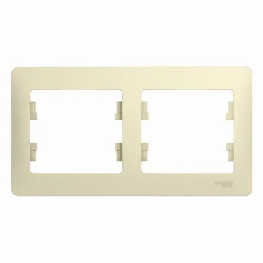 GLOSSA Рамка горизонтальная 2 поста бежевая