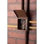 Коробка распаячная КМР-030-014 с крышкой (103х103х55), 8 мембранных вводов тёмное дерево IP54 PROxima