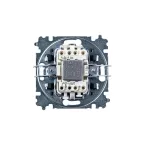 Выключатель одноклавишный с подсветкой Levit сталь / дымчатый чёрный