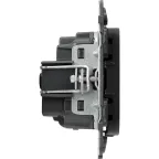 Valena ALLURE Розетка силовая 2К+З 16А 250В со шторками безвинтовые зажимы с лицевой панелью антрацит