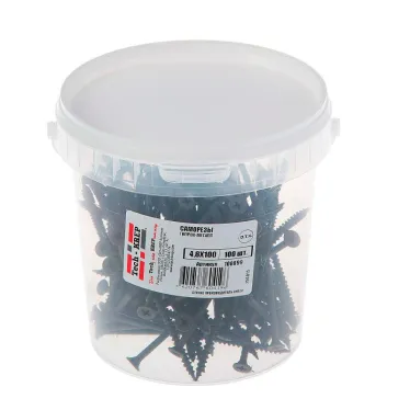 Саморез гипсокартон/металл 4,8х100 черный (100шт) - ведро