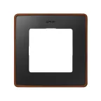 Рамка 2 поста графит/основание медь