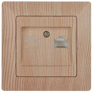 Розетка информационная RJ45, СУ, Solo, сосна, 4-303-11