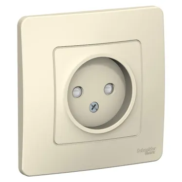 BLANCA скрытой установки розетка без заземления со шторками, 16А, 250В, молочный