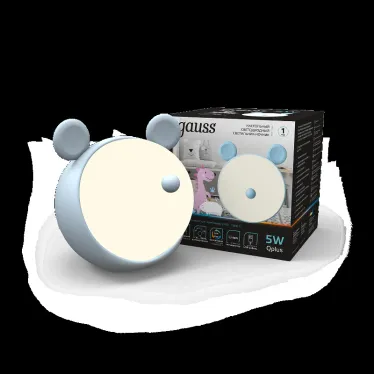 Светильник ночник настольный 5 Вт 200 лм 2700-6000К DC 5В Голубой IP20 100х100х109мм с Li-ion акк 1200мА диммируемый Qplus Gauss